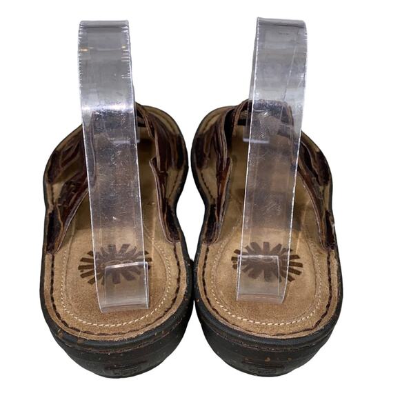 UGG Women’s Karla Brown Leather Boho Casual Sandals Size US 6 - Picture 7 of 11